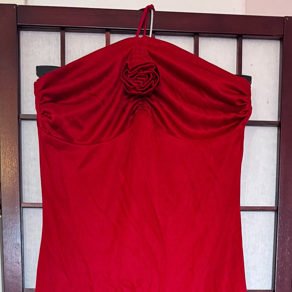 Y2K Heart Moon Star Red Asymmetrical Dress